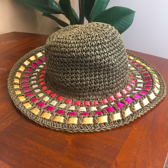 Gymboree Straw Sun Hat, Sz 3-4, Colorful Ribbons - Picture 2 of 4